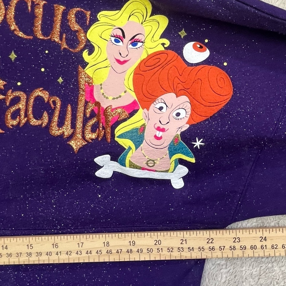 Disney Spirit Jersey Hocus Pocus Sz XS Purple Sparkly Oversized Villanspell - Picture 15 of 16
